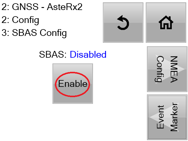 The SBAS status will change to 'Enabled' as shown below: